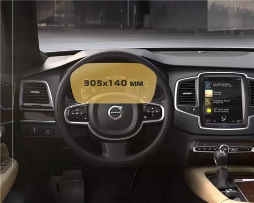 Volvo XC90 2014 - Present Digital Speedometer 12.3" Vidrio protector de navegación transparente HD