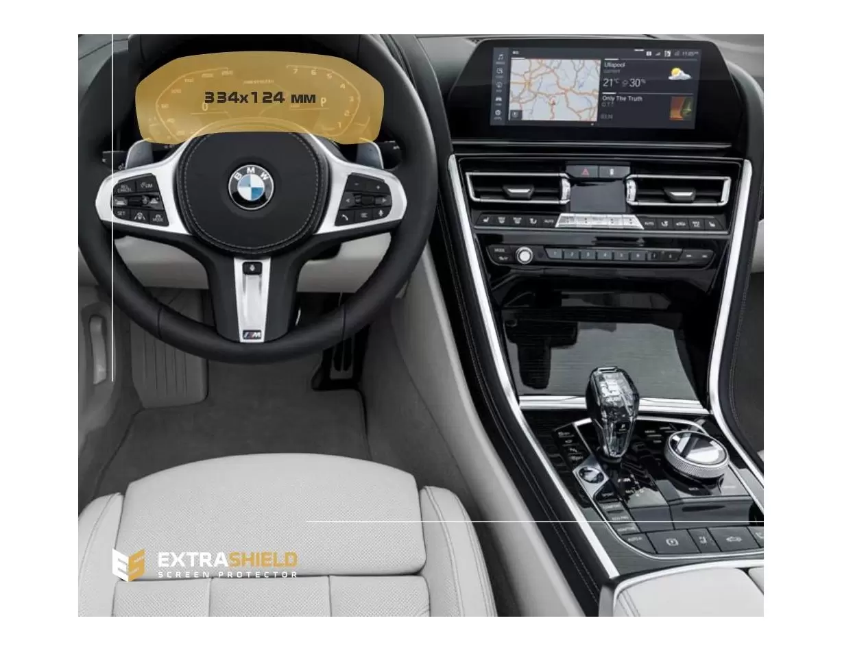 BMW 7 Series (G11/G12) 2019 - Present Digital Speedometer (without camera) 12,3" Vidrio protector de navegación transparente HD