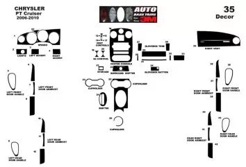 Chrysler PT Cruiser 2006-2010 3M 3D Interior Dashboard Trim Kit Dash Trim Dekor 43-Parts