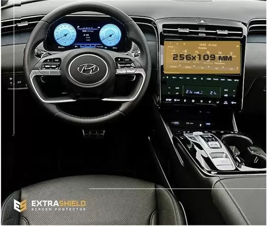 Hyundai Tucson 2015 - 2019 Multimedia 8" DisplayschutzGlass Kratzfest Anti-Fingerprint Transparent - 1- Cockpit Dekor Innenraum