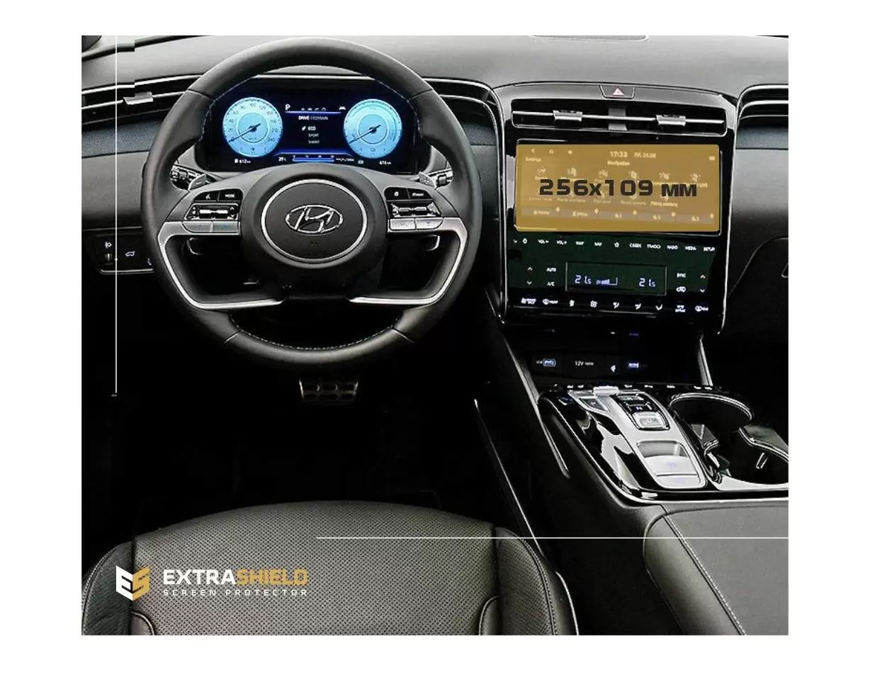 Hyundai Tucson 2015 - 2019 Multimedia 8" Protection d'écran Résiste aux rayures HD transparent - 1 - habillage decor de tableau 