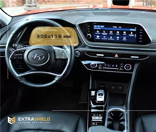 Hyundai Santa Fe 2021 - Present Digital Speedometer 12,3" Vidrio protector de navegación transparente HD