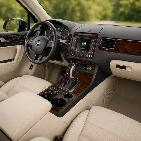 Volkswagen Touareg II 2010-2018 3D dashboard trim kit, 9 parts