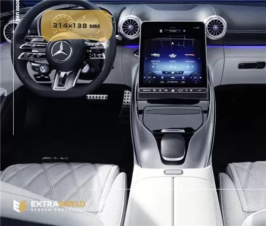 Mercedes-Benz S-class (W223/Z223) 2020 - Present Passenger monitors (2pcs,) Android HD transparant navigatiebeschermglas