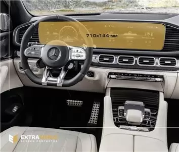 Mercedes-Benz GLS (X166) 2015 - 2019 Passenger monitors (2pcs,) HD transparant navigatiebeschermglas