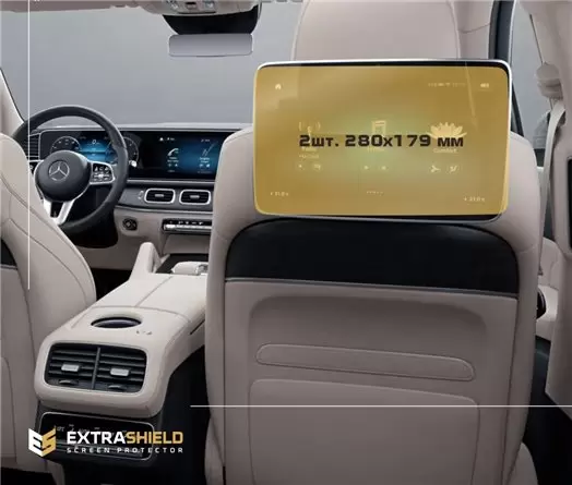 Mercedes-Benz GLS (W167) 2019 - Present Passenger monitors (2pcs,) 10,2"with camera + ON HD transparant navigatiebeschermglas