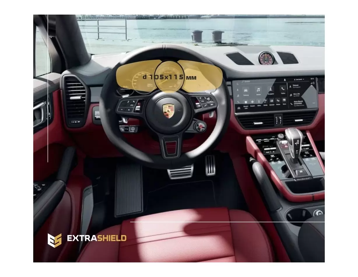 Porsche Cayenne 2017 - Present Digital Speedometer 12" Vidrio protector de navegación transparente HD
