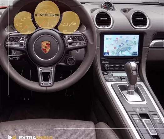 Porsche Boxster 2016 - Present Digital Speedometer 12" Vidrio protector de navegación transparente HD