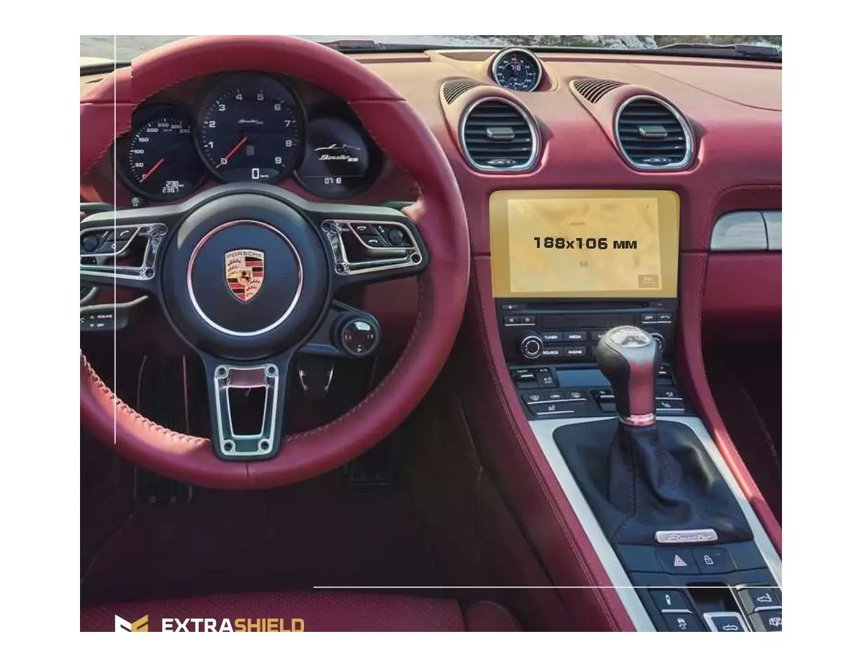 Porsche Boxster 2016 - Present Multimedia 7" HD transparant navigatiebeschermglas