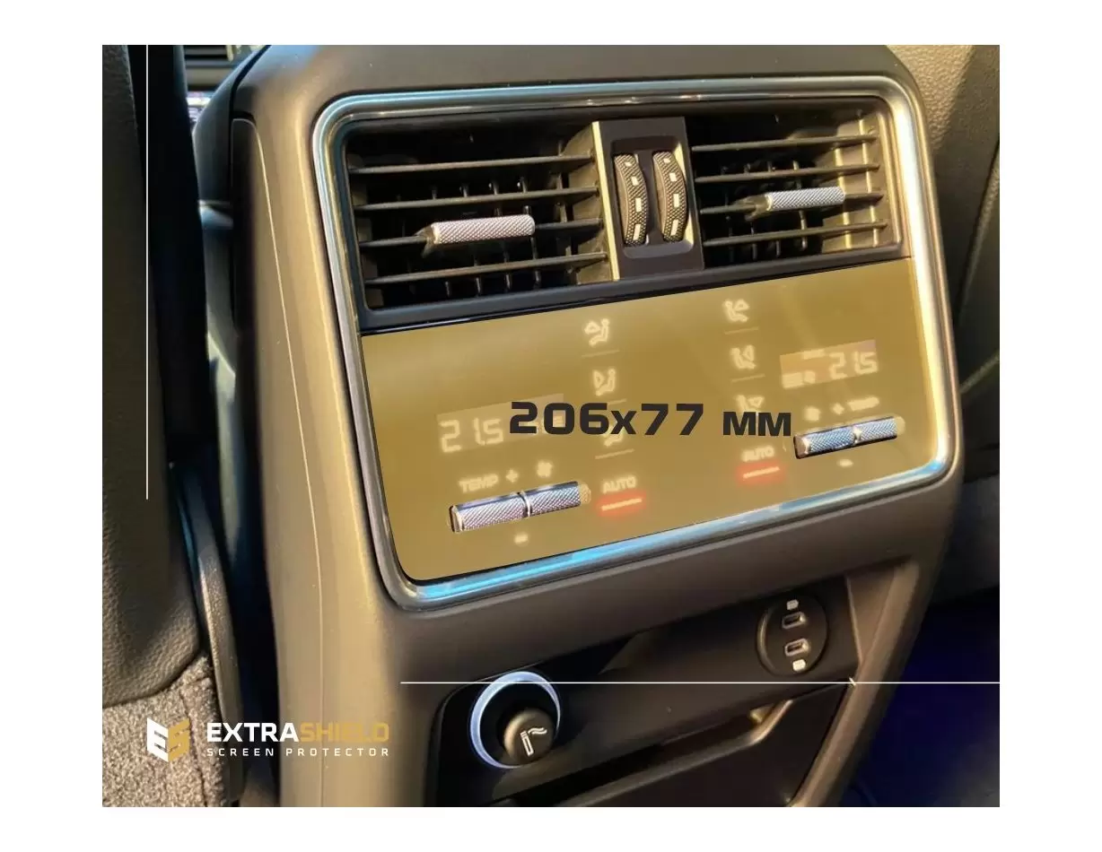 Porsche Cayenne 2017 - Present Rear Climate-Control 10,5" Vidrio protector de navegación transparente HD