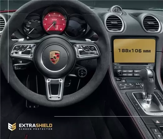 Porsche Cayman 2016 - 2020 Multimedia Sound Package Plus 7" DisplayschutzGlass Kratzfest Anti-Fingerprint Transparent - 1- Cockp