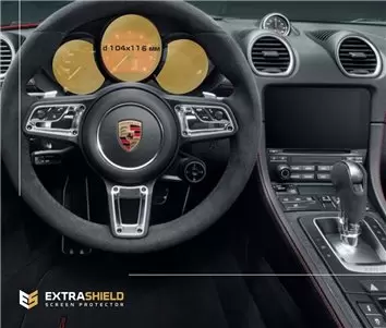 Porsche Cayman 2016 - Present Digital Speedometer 12" Vidrio protector de navegación transparente HD