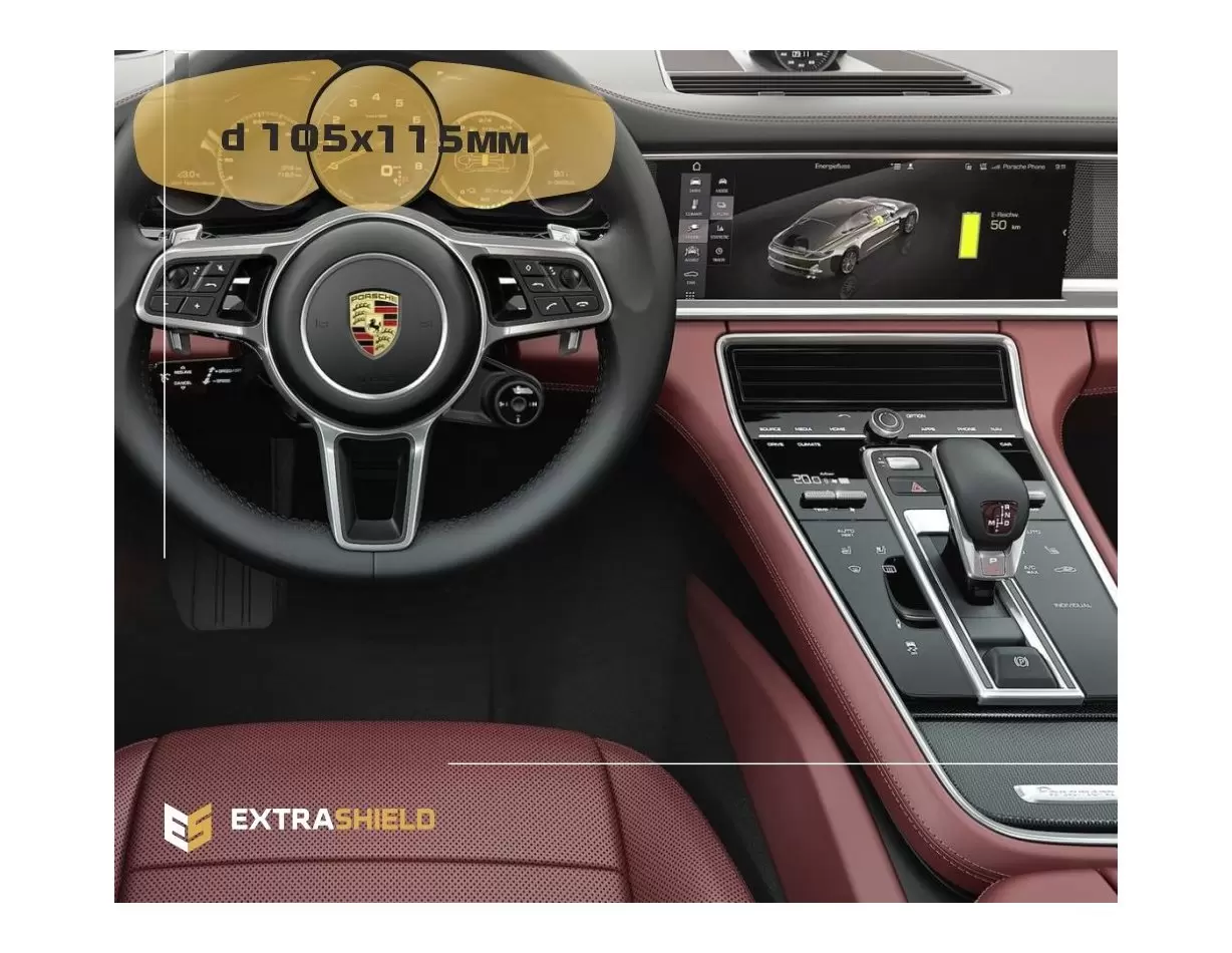 Porsche Panamera II 2017 - Present Digital Speedometer 12" ExtraShield Screeen Protector