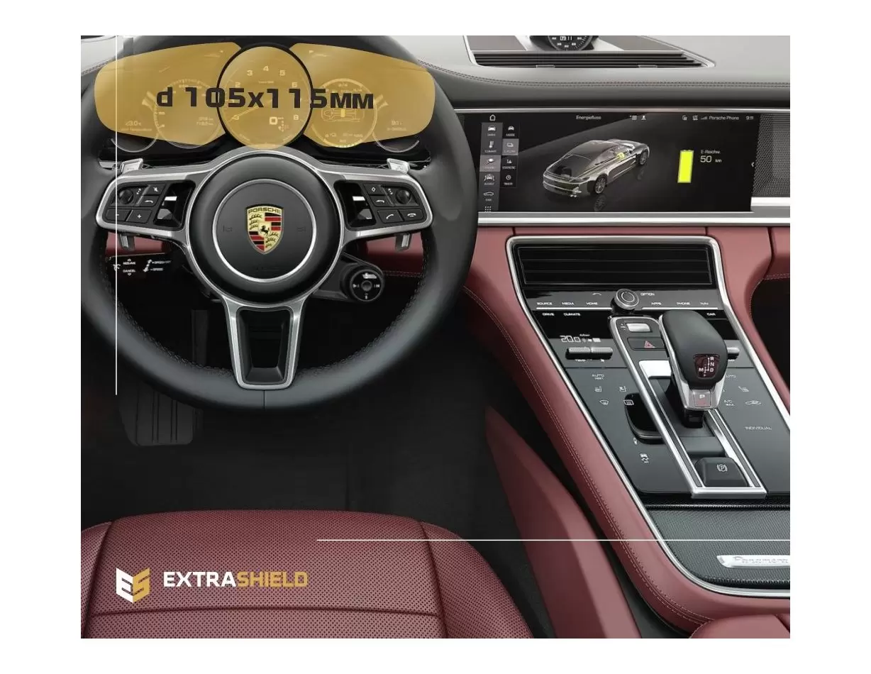 Porsche Panamera II 2017 - Present Digital Speedometer 12" Vidrio protector de navegación transparente HD