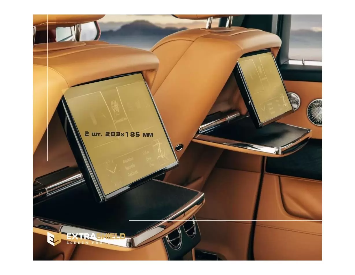 Rolls-Royce Cullinan 2018 - Present Passenger monitors (2pcs,) 15" DisplayschutzGlass Kratzfest Anti-Fingerprint Transparent - 1