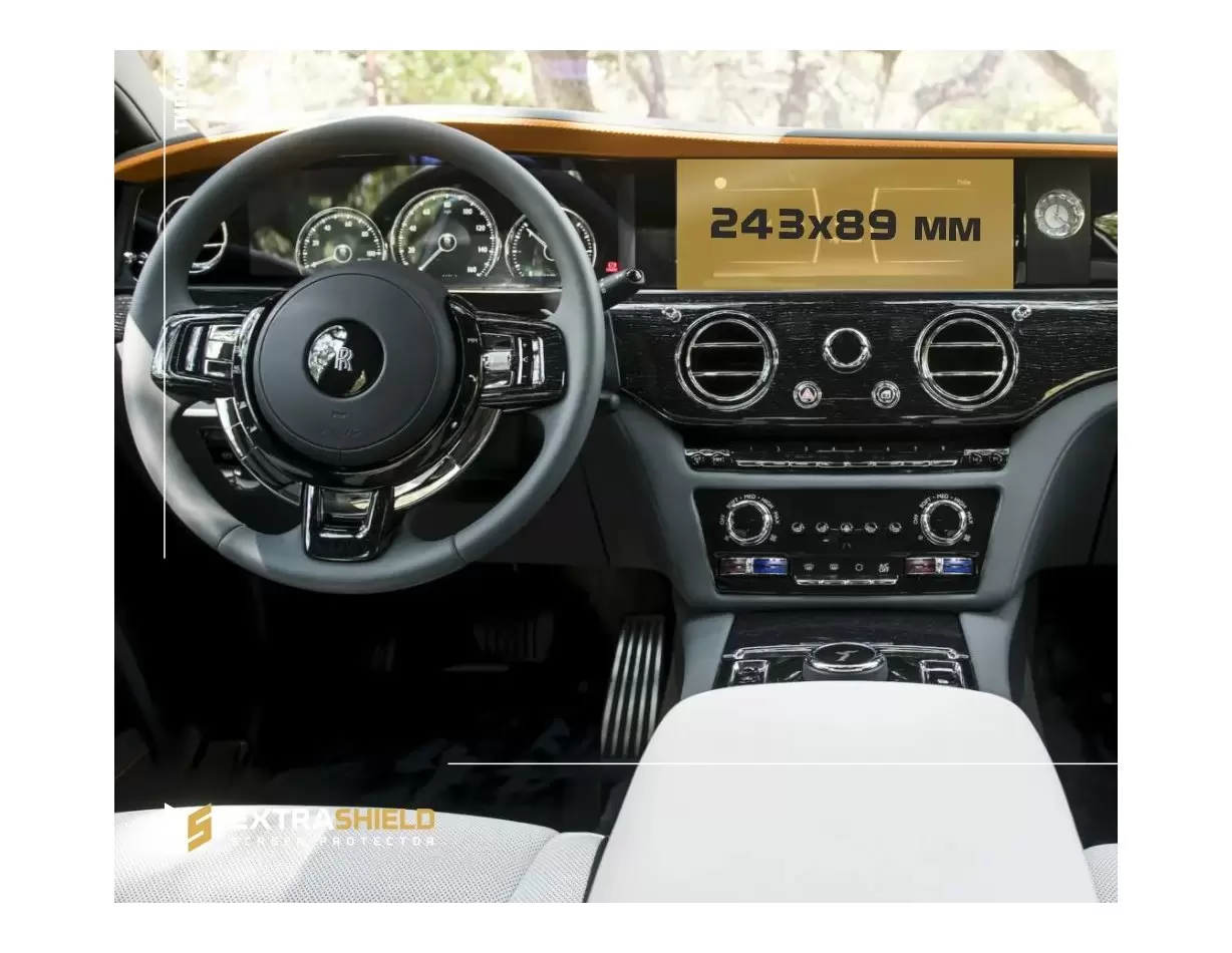 Rolls-Royce Ghost 2014 - 2021 Multimedia 8,8" DisplayschutzGlass Kratzfest Anti-Fingerprint Transparent - 1- Cockpit Dekor Innen