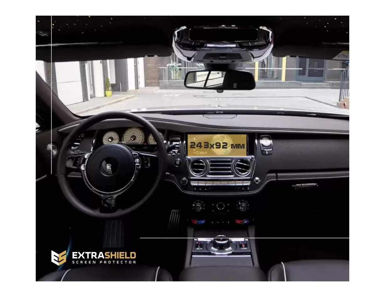 Rolls-Royce Wraith 2013 - Present Multimedia 8,8" DisplayschutzGlass Kratzfest Anti-Fingerprint Transparent - 1- Cockpit Dekor I
