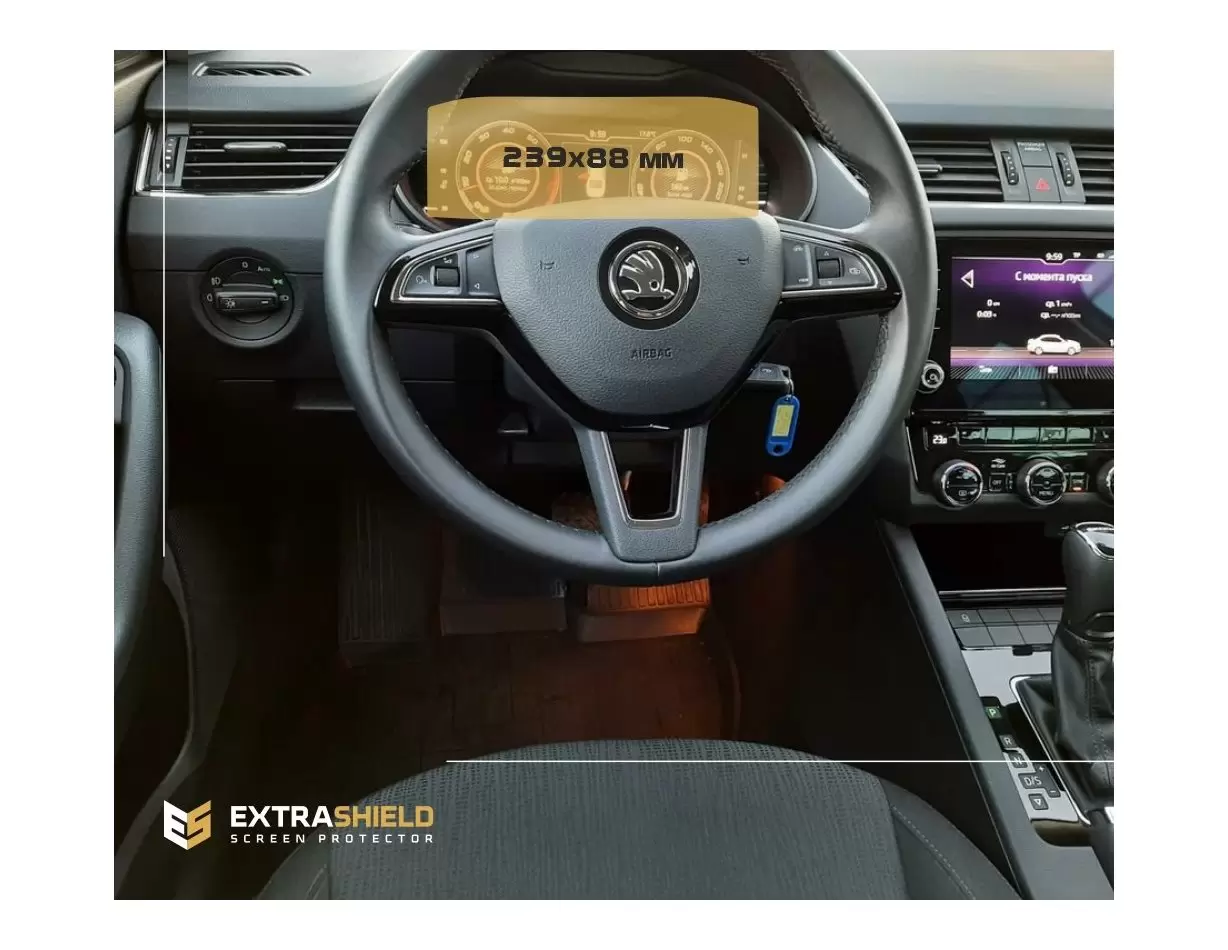 Skoda Octavia (A7) 2019 - Present Digital Speedometer LCD-Digi 10,25" Protection d'écran Résiste aux rayures HD transparent - 1 