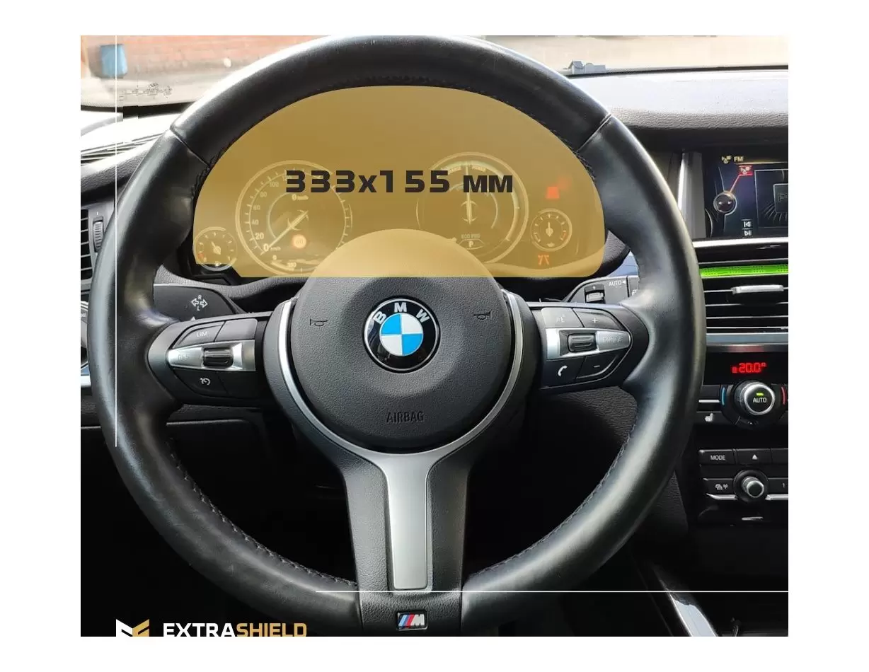 BMW X1 (F48) 2015 - 2019 Multimedia NBT EVO 10,2" DisplayschutzGlass Kratzfest Anti-Fingerprint Transparent - 1- Cockpit Dekor I