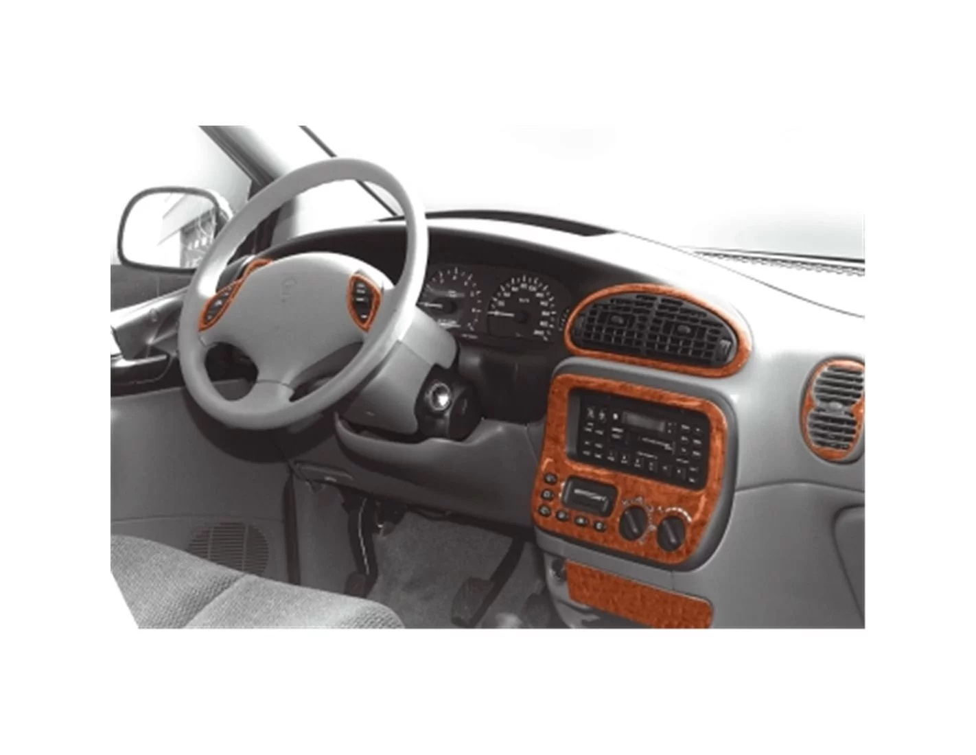 Chrysler Voyager 01.96-02.01 3M 3D Interior Dashboard Trim Kit Dash Trim Dekor 12-Parts