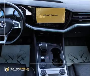 Volkswagen Touareg (CR) 2018 - Present Multimedia 9" DisplayschutzGlass Kratzfest Anti-Fingerprint Transparent - 1- Cockpit Deko