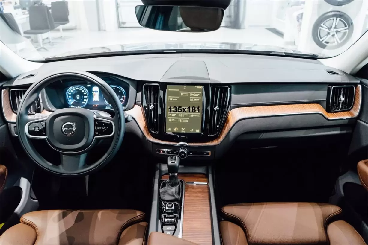 Volvo S60 2018 - Present Multimedia 9" DisplayschutzGlass Kratzfest Anti-Fingerprint Transparent - 1- Cockpit Dekor Innenraum