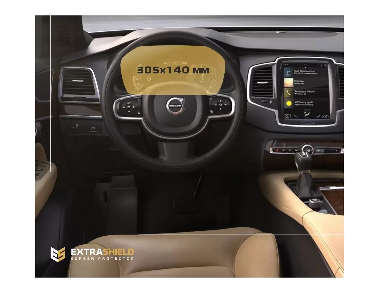 Volvo XC60 2017 - Present Digital Speedometer HD transparant navigatiebeschermglas