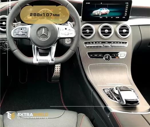 Mercedes-Benz C-class (W205) 2018 - Present Digital Speedometer 10,25" Vidrio protector de navegación transparente HD