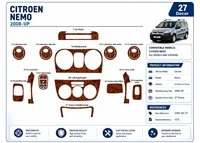 Citroen Nemo 2008+ 3D Armaturenbrett-Dekor-Set, 27 Teile