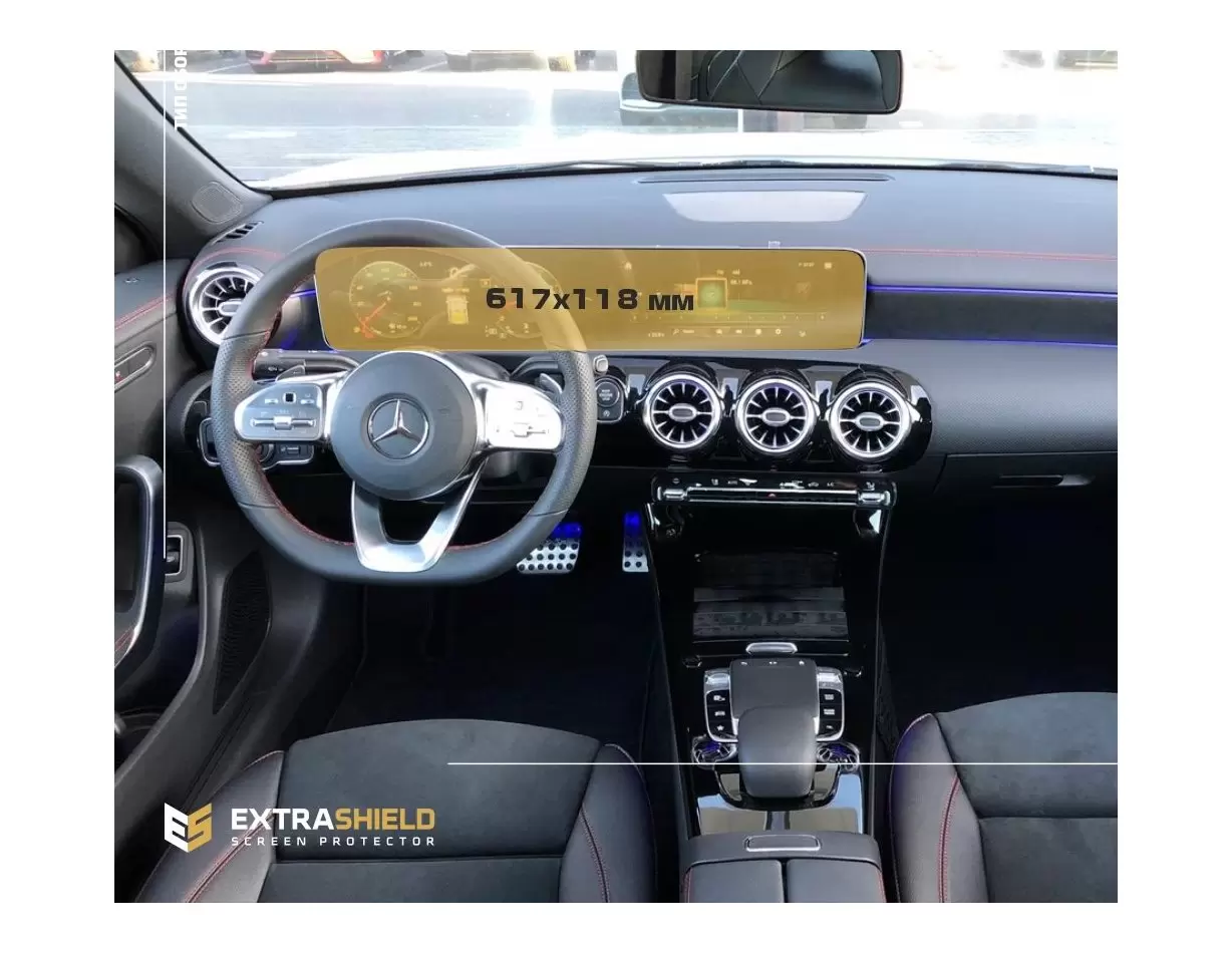 Mercedes-Benz CLA (C118) 2019 - Present Digital Speedometer + Multimedia 10,25" HD transparant navigatiebeschermglas