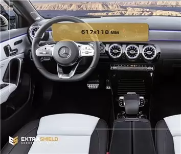 Mercedes-Benz A-class (W177/V177) 2018 - Present Digital Speedometer + Multimedia 10,25" HD transparant navigatiebeschermglas