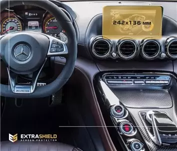 Mercedes-Benz AMG GT (C190/R190) 2014 - 2018 Multimedia 7" DisplayschutzGlass Kratzfest Anti-Fingerprint Transparent - 1- Cockpi