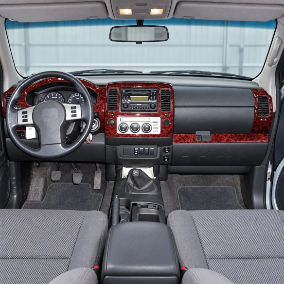 Nissan Navara D40 2006-2010 kit 3D de molduras interiores para salpicadero 36 piezas