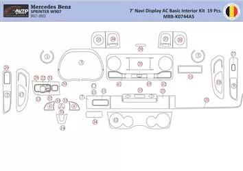 Mercedes Sprinter W907 Inleg dashboard Interieurset aansluitend en pasgemaakt 39 Delen