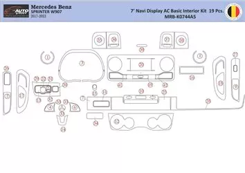 Mercedes Sprinter W907 Interior WHZ Dashboard trim kit 39 Parts