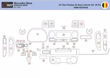 Mercedes Sprinter W907 Interior WHZ Dashboard trim kit 39 Parts