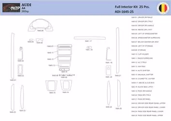 Audi A4 B6 2000–2006 Interior WHZ Dashboard trim kit 44 Parts