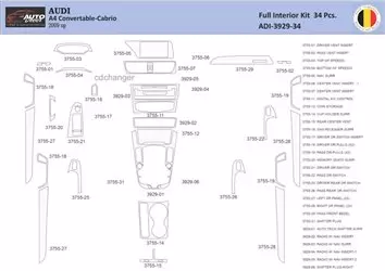 Audi A4 B8 2008–2016 Interior WHZ Dashboard trim kit 34 Parts