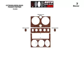 Citroen Berlingo 10.02 - 07.08 3D Inleg dashboard Interieurset aansluitend en pasgemaakt op he 7 -Teile
