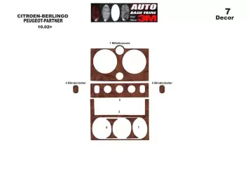 Citroen Berlingo 10.02-07.08 3M 3D Interior Dashboard Trim Kit Dash Trim Dekor 7-Parts