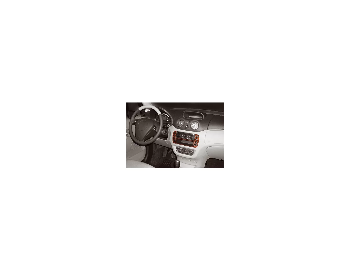 Citroen C2-C3 03.02-09.04 3D Decor de carlinga su interior del coche 4-Partes