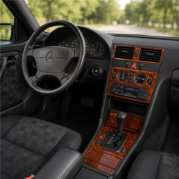 Mercedes C-Class W202 1995-1997 3D dashboard trim kit, 12 parts