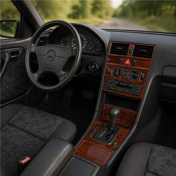 Mercedes C-Class W202 1997-2000 3D dashboard trim kit, 14 parts