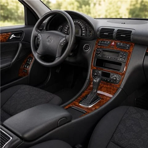 Mercedes C-Class W203 2000-2006 3D dashboard trim kit, 16 parts