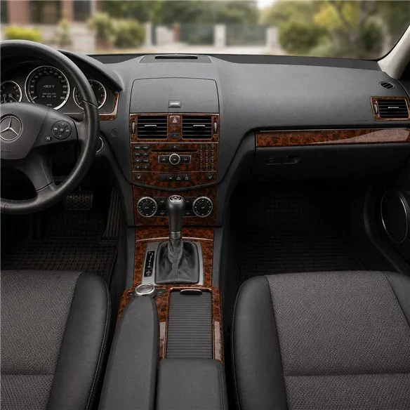 Mercedes C-Class W204 2006+ 3D dashboard sierlijstset, 17 delen