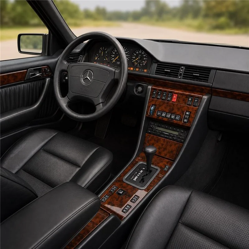 Mercedes E-Class W124 1985-1996 3D dashboard trim kit, 14 parts