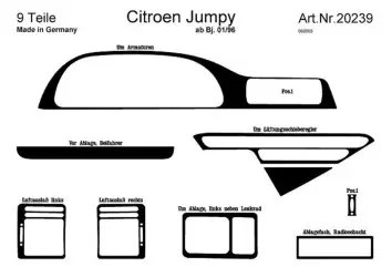 Citroen Jumpy 01.96-12.06 3D Decor de carlinga su interior del coche 9-Partes