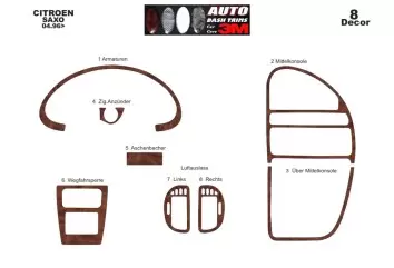 Citroen Saxo 04.96-10.99 3M 3D Interior Dashboard Trim Kit Dash Trim Dekor 8-Parts
