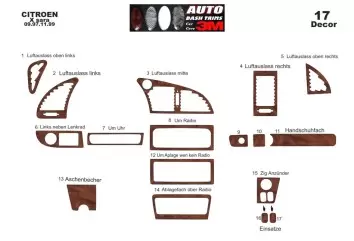 Citroen Xsara I 09.97-11.99 3D Decor de carlinga su interior del coche 17-Partes