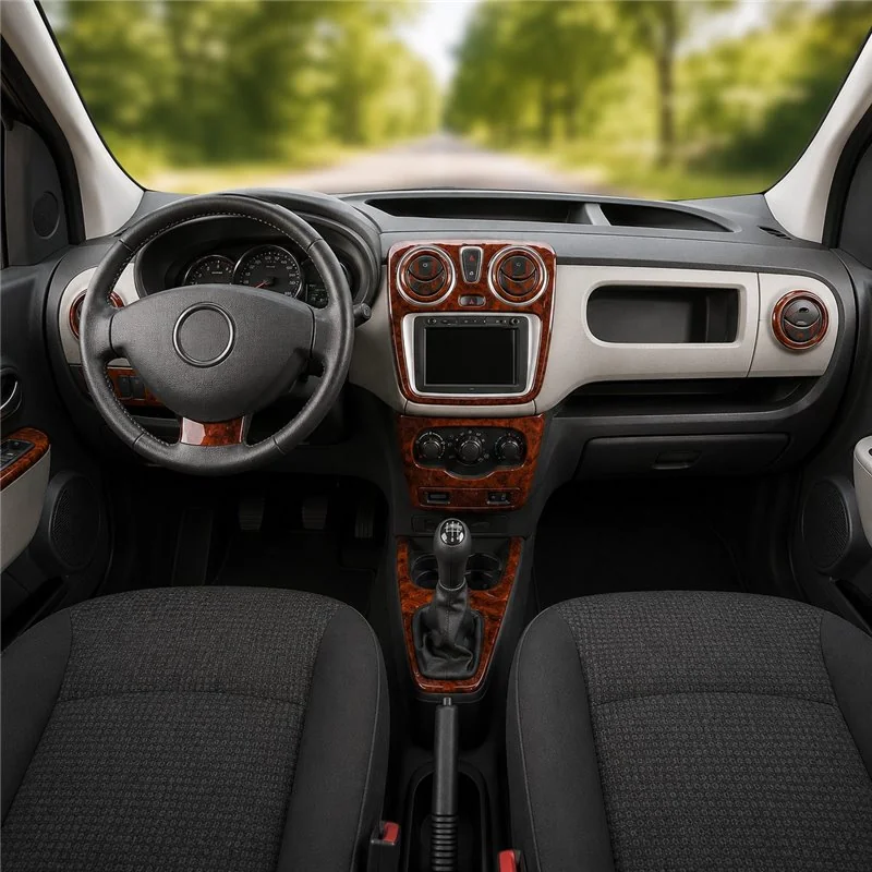 Dacia Lodgy 2013+ 3D dashboard trim kit, 21 parts